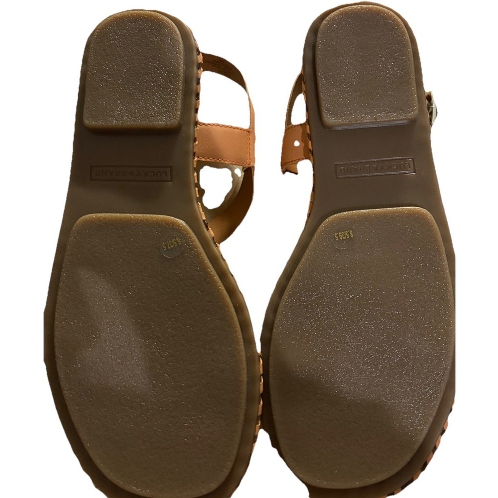 Lucky Brand Harris Leather Sandals Tangerine 6.5 New‎ - Picture 4 of 5
